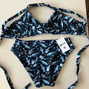 Fused Kissed Whale Print Bikini